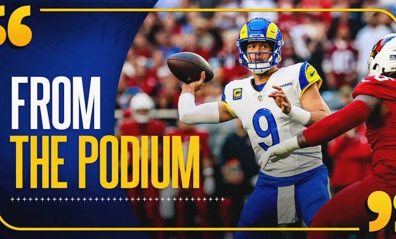 From the Podium: Sean McVay, Matthew Stafford, Blake Corum, Kobie Turner and Byron Young on Rams' blowout win over Cardinals in Week 14