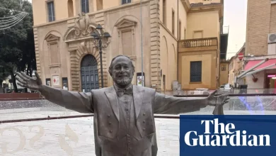 Frozen-in tenor: Italian mayor apologises over Pavarotti statue stuck in ice rink