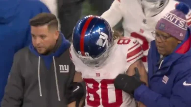 Giants Returner Literally Had the Paint Knocked Off His Helmet in Brutal Collision