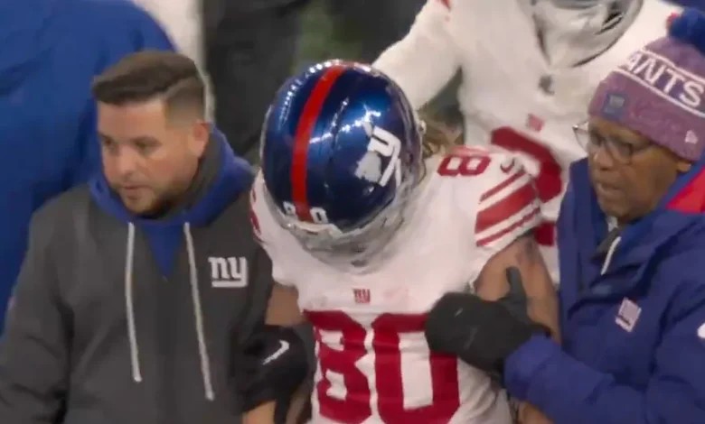 Giants Returner Literally Had the Paint Knocked Off His Helmet in Brutal Collision