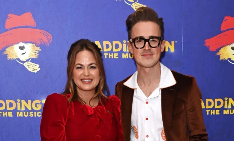 Giovanna Fletcher Shines at Paddington: The Musical Opening in Festive Red Velvet Dress