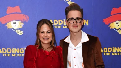 Giovanna Fletcher's Sixties-inspired red velvet dress is by the underrated brand celebrities love
