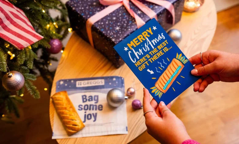 Greggs launches Christmas cards complete with gift of sausage roll