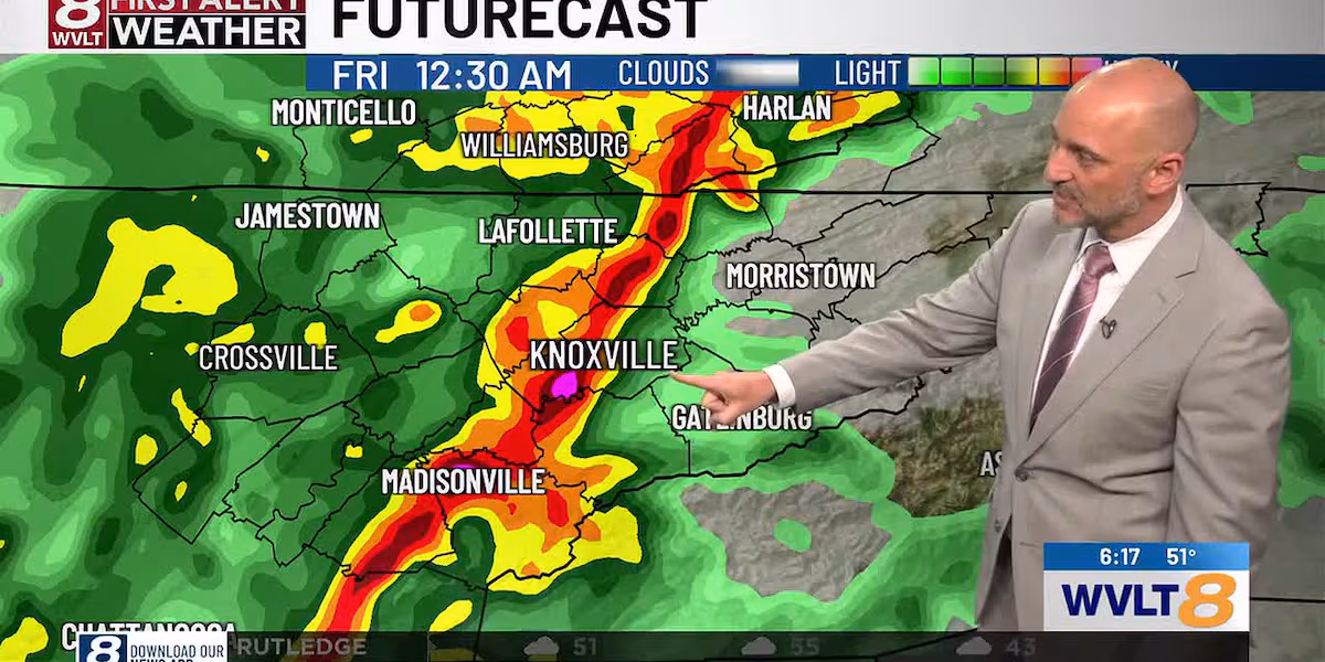 Gusty wind and rain moving through tonight & colder Friday