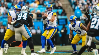 HIGHLIGHTS: Matthew Stafford's 32-yard completion to WR Davante Adams gets Rams into Panthers territory