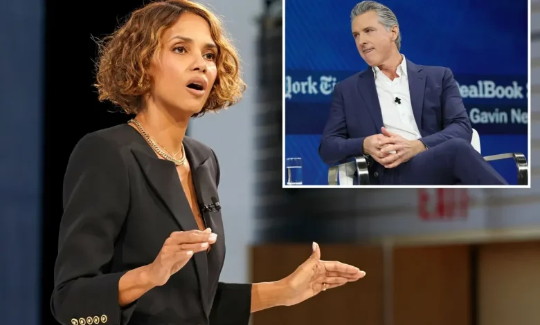 Halle Berry bashes Gov. Gavin Newsom at NYT summit just before he takes stage