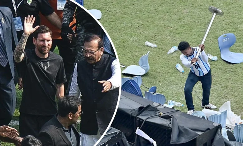 'Hardly got a glimpse': Indian fans riot as Lionel Messi cuts appearance short due to violence