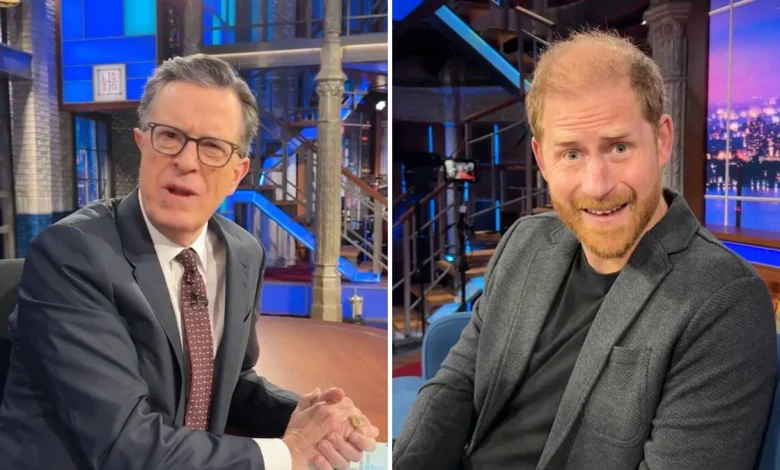 Harry cracks Trump lawsuit joke during Late Show With Stephen Colbert appearance