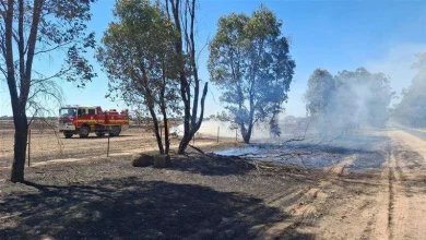 Header fire prompts warning