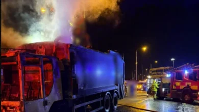 Heavy congestion on M50 due to bin lorry fire