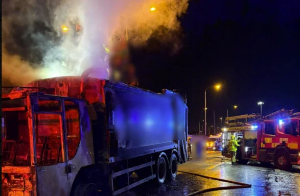 Heavy congestion on M50 due to bin lorry fire