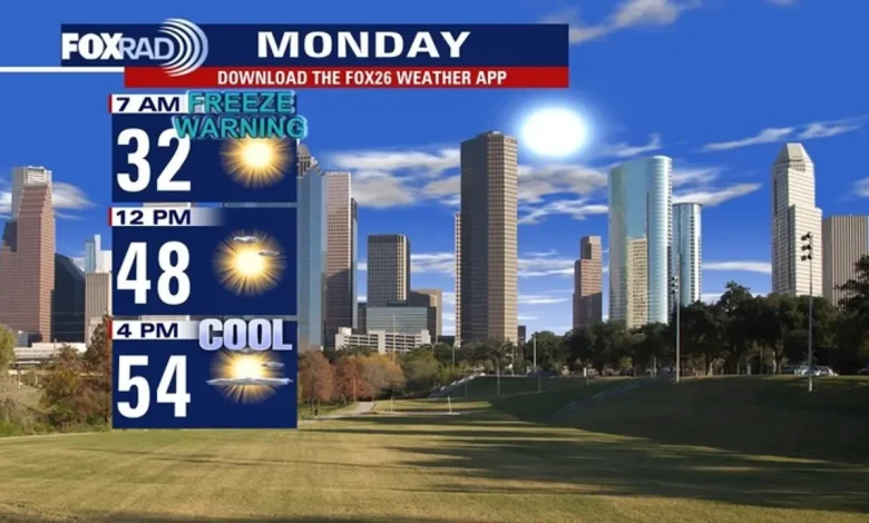 Houston weather: Freeze Warning for Monday