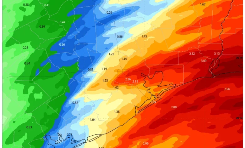 Houston will briefly warm up today before a soggy end of the work week