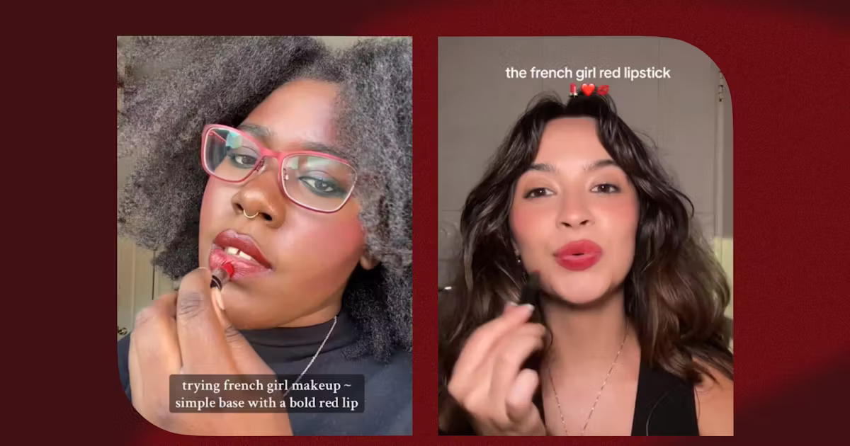 How To Nail The Effortlessly Chic "French Girl" Red Lip That's All Over Your FYP