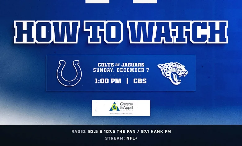 How to watch the Indianapolis Colts at Jacksonville Jaguars on December 7, 2025