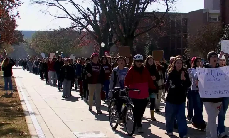 Hundreds protest after OU places graduate instructor on leave for giving student failing grade