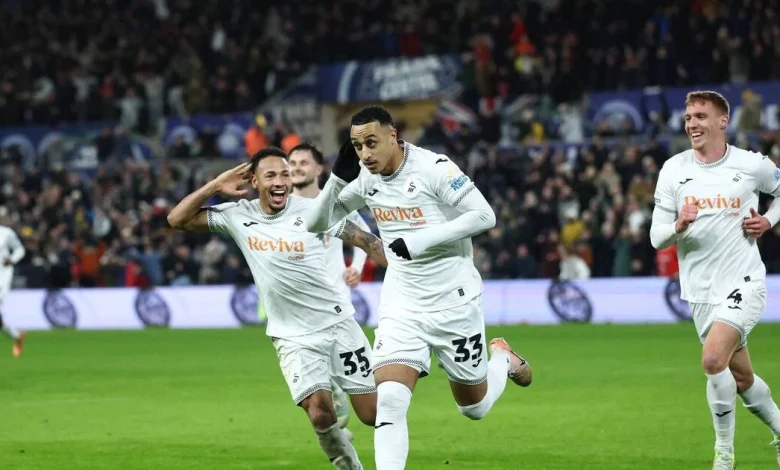 Idah takes advantage of shambolic goalkeeping to give Swansea Welsh bragging rights over Wrexham