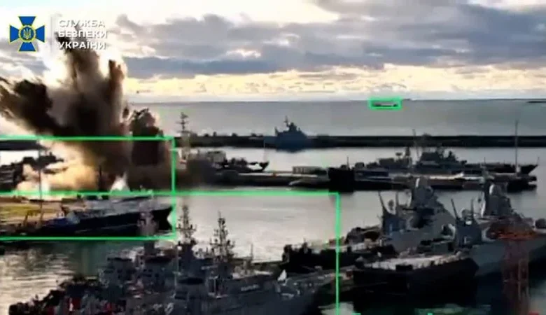 In a first, Ukraine says it struck Russian submarine in Black Sea port with underwater drones