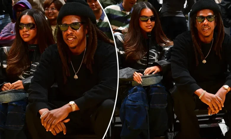 Jay-Z, Blue Ivy take in Lakers-Spurs game with courtside seats