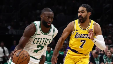 Jaylen Brown leads Celtics past depleted Lakers to fourth straight win