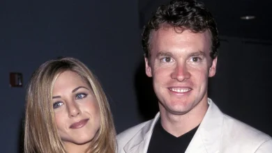 Jennifer Aniston's ex looks worlds away from his Memphis Belle days in latest outing