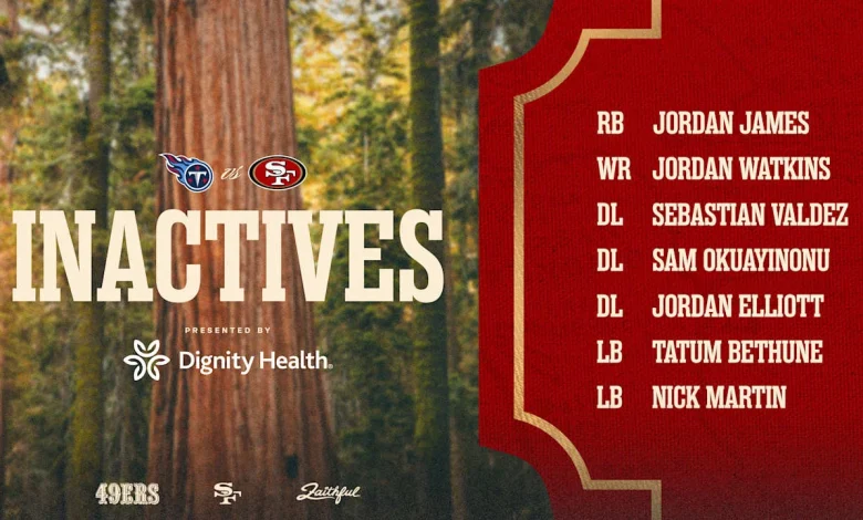 Jordan Elliott, Tatum Bethune OUT vs. Titans; Inactives for Week 15 #TENvsSF