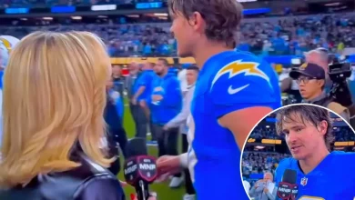 Justin Herbert has awkward moment with ESPN’s Laura Rutledge after ‘MNF’ triumph