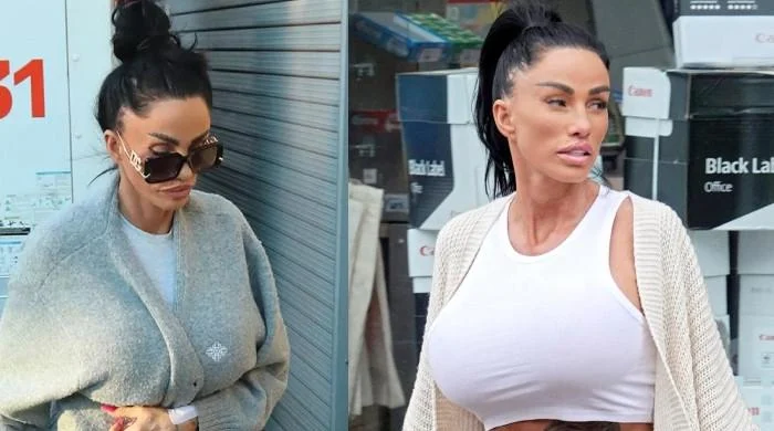 Katie Price looks fragile as she leans on friends during night out in revealing outfit