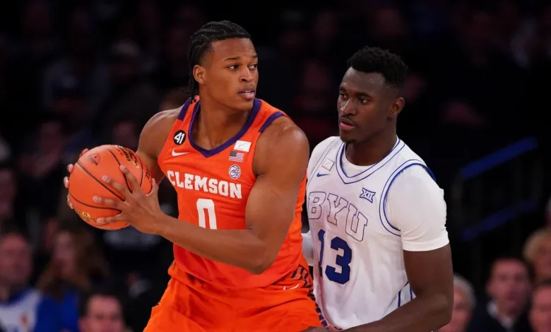Keba Keita dunk bends rim, caused delay in BYU vs Clemson in Jimmy V Classic