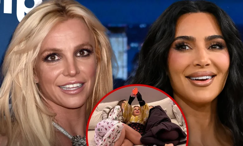 Kim Kardashian Shares New Britney Spears Bed Selfie, Bikini Shot