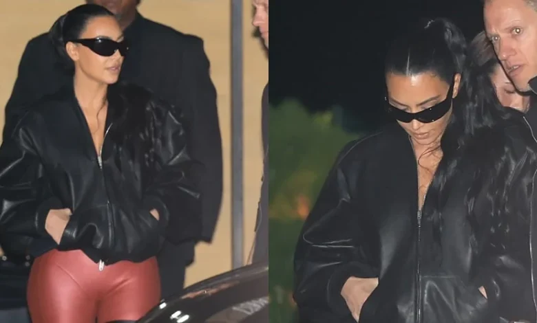 Kim Kardashian Wears Tight Red Pants to Dinner With Daughter North West & Friends in Malibu