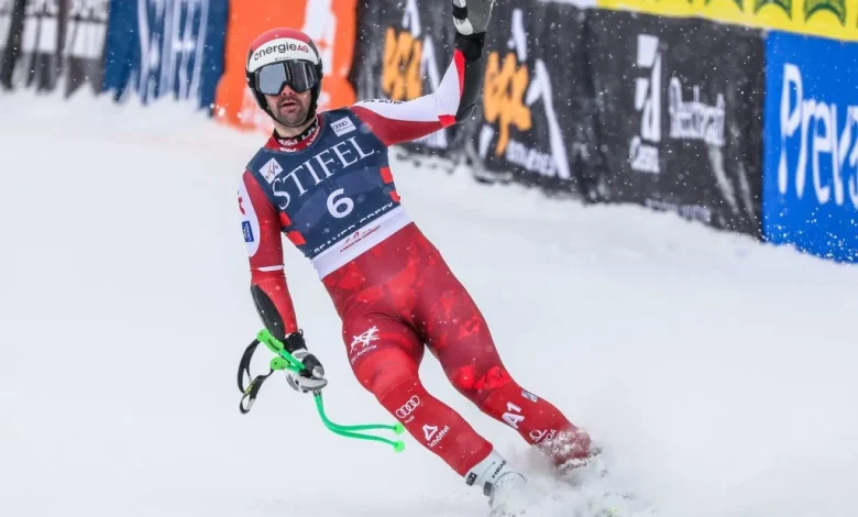 Kriechmayr tops men’s super-G amid snowy conditions at Birds of Prey