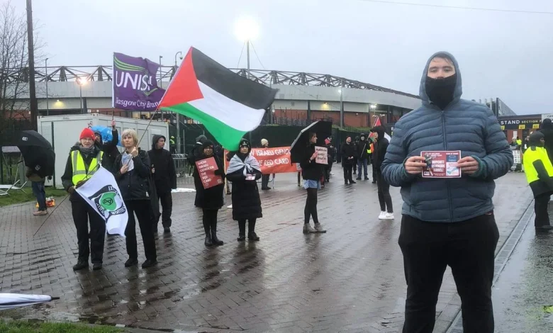 LOOK: Furious protestors picket outside Hampden ahead of Scottish League Cup final