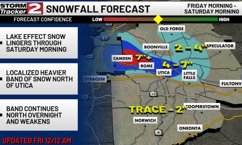 Lake-Effect Snow Shifts North of NYS Thruway Today