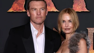 Lara Worthington wears lingerie dress for Avatar: Fire and Ash premiere with husband Sam Worthington