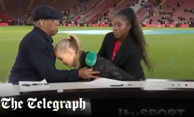 Laura Woods collapses live on TV before Lionesses match