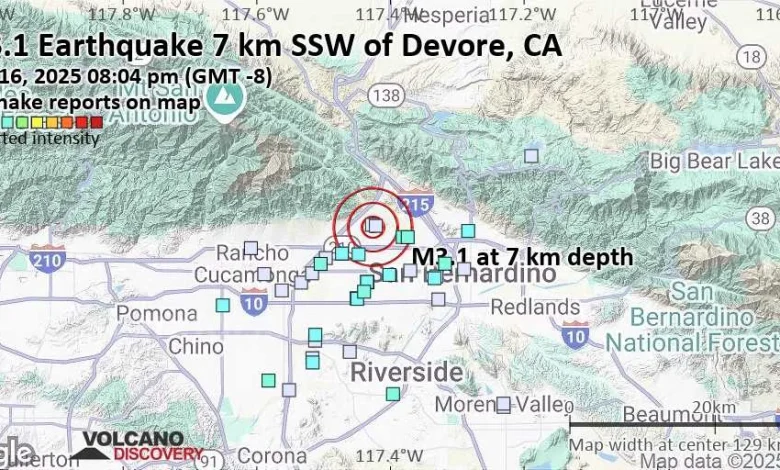 Light mag. 3.1 earthquake - San Bernardino County, 14 mi north of Riverside, Riverside County, California, United States, on Wednesday, Dec 17, 2025, at 04:04 am (Universal Time)