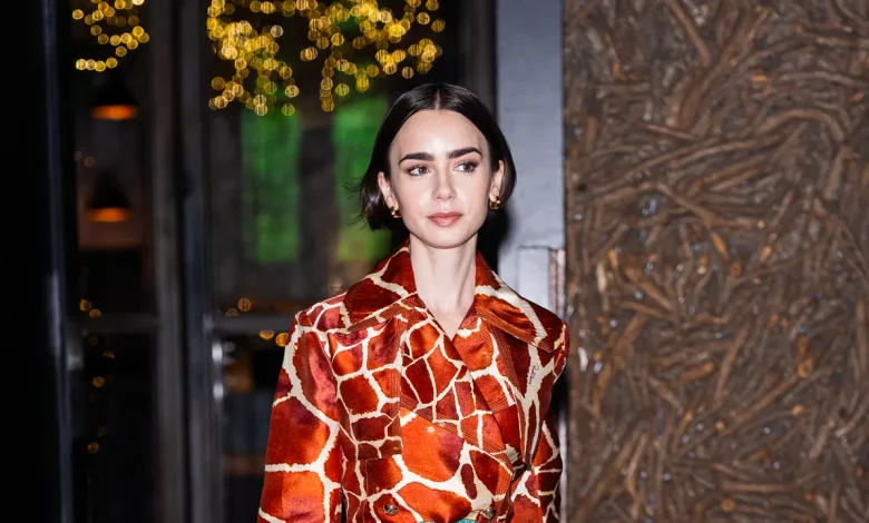 Lily Collins Channels Two Fashion Icons: Carrie Bradshaw and Fred Flintstone