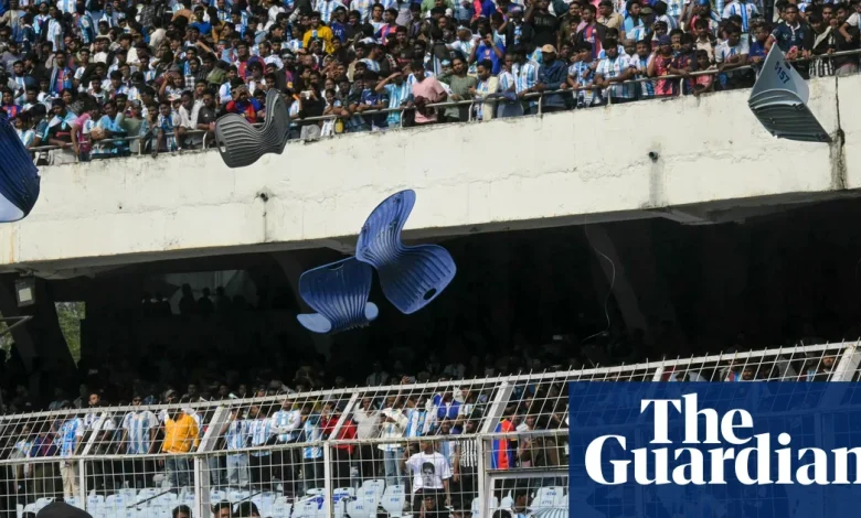 Lionel Messi fans vandalise Kolkata stadium after his brief appearance – video