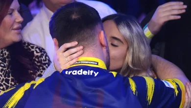 Luke Littler kisses beautician girlfriend as reigning world darts champion begins pursuit of £1million prize money