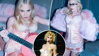 Madonna channels her ‘90s ‘Blond Ambition’ era in pink satin corset