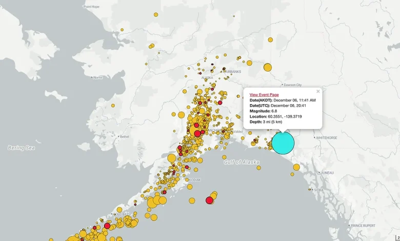 Magnitude 6.7 earthquake 55 miles north of Yakutat shakes Juneau