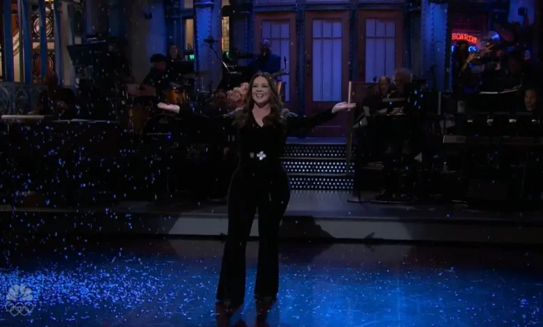Melissa McCarthy Kicks Off ‘SNL’ With Festive Monologue as She’s Toppled by a Snowstorm