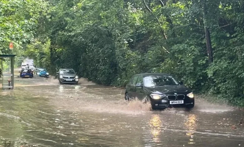 Met Office weather warning as torrential rain bring flood alerts and road closures