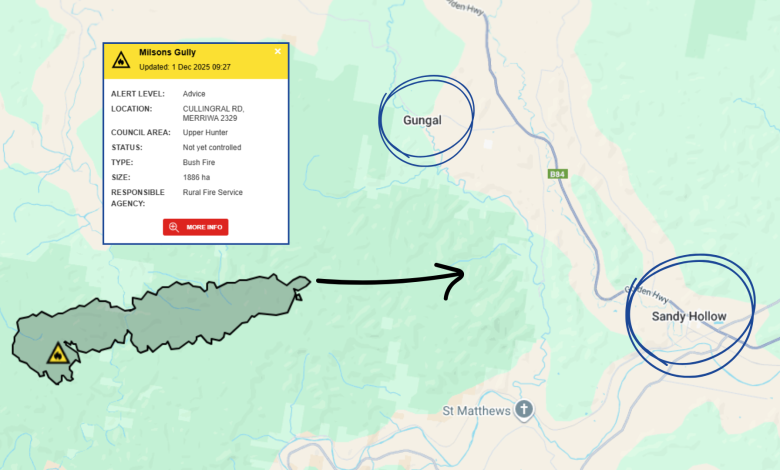 Milsons Gully fire continues to move east