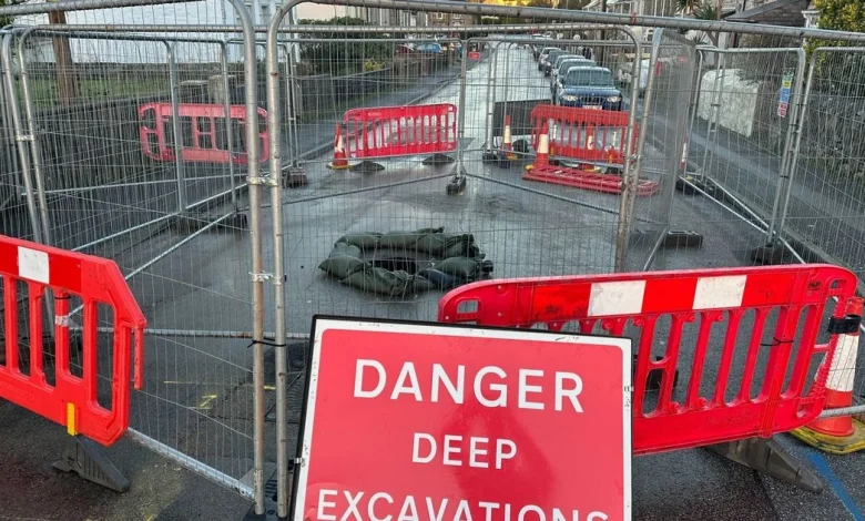 Mineshaft collapse road to remain closed until next year