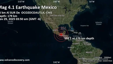 Moderate mag. 4.1 earthquake - 35 km southwest of Tuxtla, Estado de Chiapas, Mexico, on Saturday, Nov 29, 2025, at 03:50 am (GMT -6)