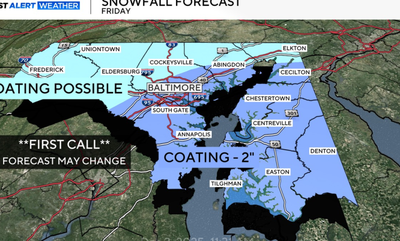 More snow is possible in Maryland on Friday