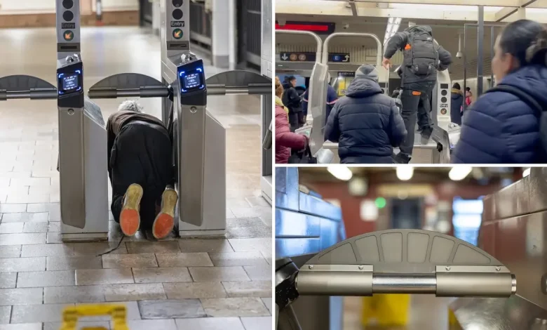 NYC subway fare jumpers easily beat anti-theft 'fins' as MTA spends $7.3M to bring program to nearly every station