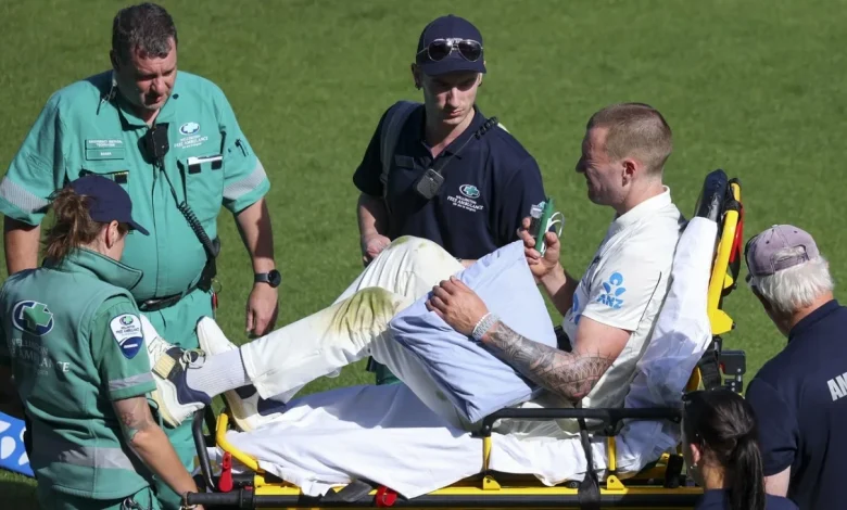 NZ vs WI, 2nd Test - Blair Tickner stretchered off after shoulder injury